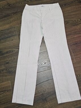 Dockers Anatasia NWT Woman's Straight Leg Pinstripe Pant White/Black Sz 6
